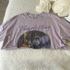 brandy melville purple rain cropped tee